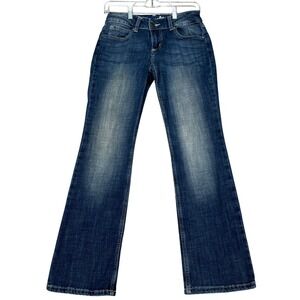 Wrangler Boot Cut Jeans Womens 3 30x30 Dark Wash Blue Denim Flat Front 5 Pocket